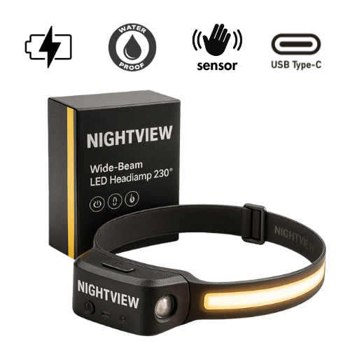 NightView™ Linterna Frontal 230°