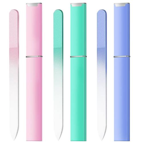 1 und lima de uñas de vidrio con estuche